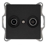 Jasmart G Антрацит Розетка TV+FM оконечная