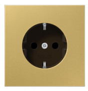 Jung LS 990 Латунь классическая Розетка с/з без шторок, безвинтовые клеммы