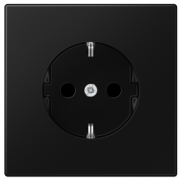Jung LS 990 Черный матовый Розетка с/з без шторок, безвинтовые клеммы
