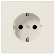 Jung LS 990 Слоновая кость Розетка с/з без шторок, безвинтовые клеммы