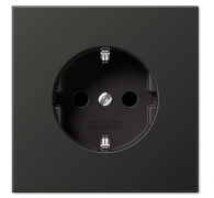 Jung LS 990 Антрацит Розетка с/з со шторками, безвинтовые клеммы