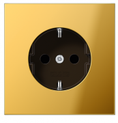 Jung LS 990 Золото Розетка с/з без шторок, безвинтовые клеммы