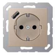 Jung A 500 Шампань Розетка с/з + USB тип A (USB type-A 5V)