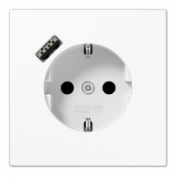 Jung LS 990 Белый Розетка с/з + USB тип A (USB type-A 5V)