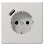 Jung LS 990 Светло-серый Розетка с/з + USB тип A (USB type-A 5V)