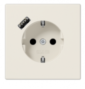 Jung LS 990 Слоновая кость Розетка с/з + USB тип A (USB type-A 5V)