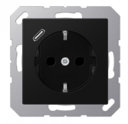 Jung A 500 Антрацит матовый Розетка с/з + USB тип C (USB type-C 5V)