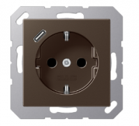 Jung A 500 Мокко Розетка с/з + USB тип C (USB type-C 5V)
