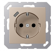 Jung A 500 Шампань Розетка с/з + USB тип C (USB type-C 5V)