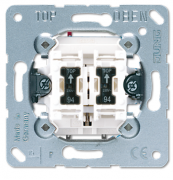 JUNG Мех Выключатель кнопочный 2-клавишный с подсветкой (2 НО контакта)
