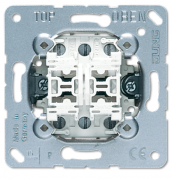 JUNG Мех Выключатель кнопочный 2-клавишный, переключающиеся контакты(НО/НЗ)