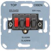 Jung Мех Аудиорозетка Черная 2 пары зажимов (стерео)