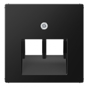 Jung A Flow/A 550 Черный матовый Накладка 2-ой наклонной ТЛФ/Компьютерной розетки