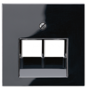 Jung A 500 Черный Накладка 2-ой наклонной ТЛФ/Компьютерной розетки