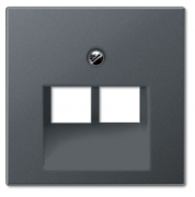 Jung A 500 Антрацит матовый Накладка 2-ой наклонной ТЛФ/комп розетки