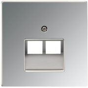 Jung LS 990 Хром Накладка 2-ой наклонной ТЛФ/комп розетки