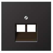 Jung LS 990 Алюминий темный Накладка 2-ой наклонной ТЛФ/комп розетки