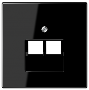 Jung LS 990 Черный Накладка 2-ой наклонной ТЛФ/комп розетки