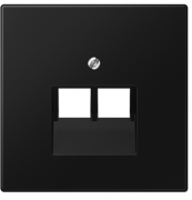 Jung LS 990 Черный матовый Накладка 2-ой наклонной ТЛФ/комп розетки
