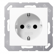 Jung A 500 Белый Розетка с/з без шторок, безвинтовые клеммы