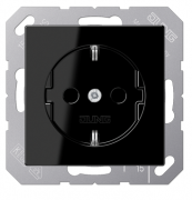 Jung A 500 Черный Розетка с/з без шторок, безвинтовые клеммы