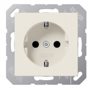 Jung AS 500 Слоновая кость Розетка с/з без шторок, безвинтовые клеммы