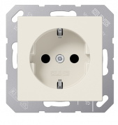 Jung AS 500 Слоновая кость Розетка с/з со шторками, безвинтовые клеммы