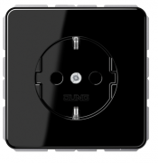 Jung CD 500 Черный Розетка с/з без шторок, безвинтовые клеммы