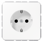 Jung CD 500 Белый Розетка с/з со шторками, безвинтовые клеммы