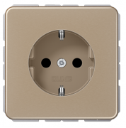 Jung CD 500 Золотая бронза Розетка с/з без шторок, безвинтовые клеммы