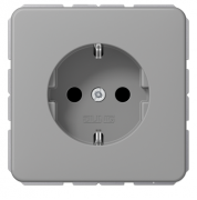 Jung CD 500 Серый Розетка с/з без шторок, безвинтовые клеммы