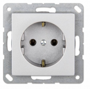 Jung ECO profi Алюминий Розетка с/з без шторок, безвинтовые клеммы