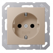 Jung ECO profi Шампань Розетка с/з без шторок, безвинтовые клеммы