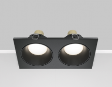 Maytoni Zoom Черный Встраиваемый квадратный светильник GU10 2x10Вт IP 65, DL033-2-02B