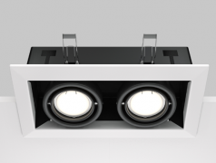 Maytoni Metal Modern Белый Встраиваемый квадратный светильник GU10 2x10Вт, DL008-2-02-W