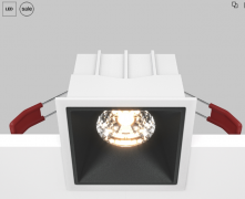 Maytoni Alfa Бело-черный Встраиваемый квадратный светильник LED 3000K 1x15Вт 36°, DL043-01-15W3K-SQ-WB