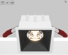 Maytoni Alfa Бело-черный Встраиваемый квадратный светильник LED 3000K 1x15Вт 36° Dim Triac, DL043-01-15W3K-D-SQ-WB