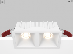 Maytoni Alfa Белый Встраиваемый квадратный светильник LED 3000K 2x10Вт 36°, DL043-02-10W3K-SQ-W