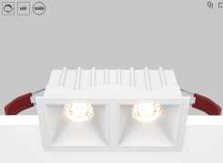 Maytoni Alfa Белый Встраиваемый квадратный светильник LED 3000K 2x10Вт 36° Dim Triac, DL043-02-10W3K-D-SQ-W