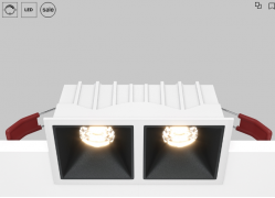Maytoni Alfa Бело-черный Встраиваемый квадратный светильник LED 3000K 2x10Вт 36° Dim Triac, DL043-02-10W3K-D-SQ-WB