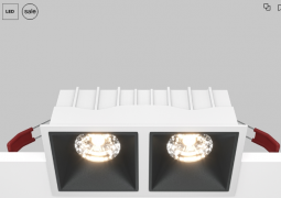 Maytoni Alfa Бело-черный Встраиваемый квадратный светильник LED 3000K 2x15Вт 36°, DL043-02-15W3K-SQ-WB