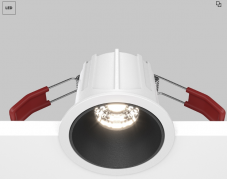 Maytoni Alfa Бело-черный Встраиваемый светильник LED 4000K 1x10Вт 36°, DL043-01-10W4K-RD-WB