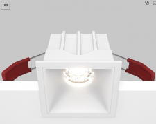 Maytoni Alfa Белый Встраиваемый квадратный светильник LED 4000K 1x10Вт 36°, DL043-01-10W4K-SQ-W