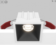 Maytoni Alfa Бело-черный Встраиваемый квадратный светильник LED 4000K 1x10Вт 36°, DL043-01-10W4K-SQ-WB