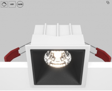 Maytoni Alfa Бело-черный Встраиваемый квадратный светильник LED 4000K 1x15Вт 36° Dim Triac, DL043-01-15W4K-D-SQ-WB