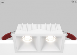 Maytoni Alfa Белый Встраиваемый квадратный светильник LED 4000K 2x10Вт 36°, DL043-02-10W4K-SQ-W