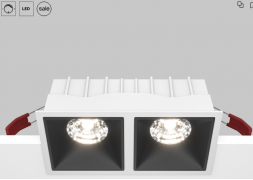 Maytoni Alfa Бело-черный Встраиваемый квадратный светильник LED 4000K 2x15Вт 36° Dim Triac, DL043-02-15W4K-D-SQ-WB