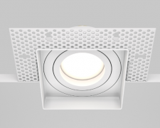 Maytoni Atom Белый Встраиваемый под шпаклевку квадратный светильник GU10 1x10Вт, DL003-01-W