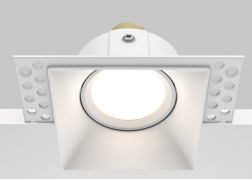 Maytoni Dot Белый Встраиваемый под шпаклевку квадратный светильник GU10 1x10Вт, DL042-01-SQ-W