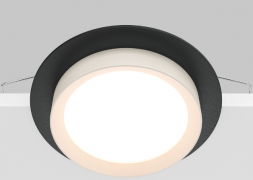 Maytoni Hoop Черный с Белым Встраиваемый светильник GX53 1x12Вт, DL086-GX53-RD-BW